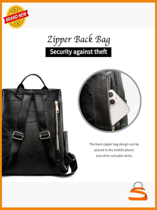 PU Leather Fashion Backpack Purse for Women Travel Shoulder Bag main image 4